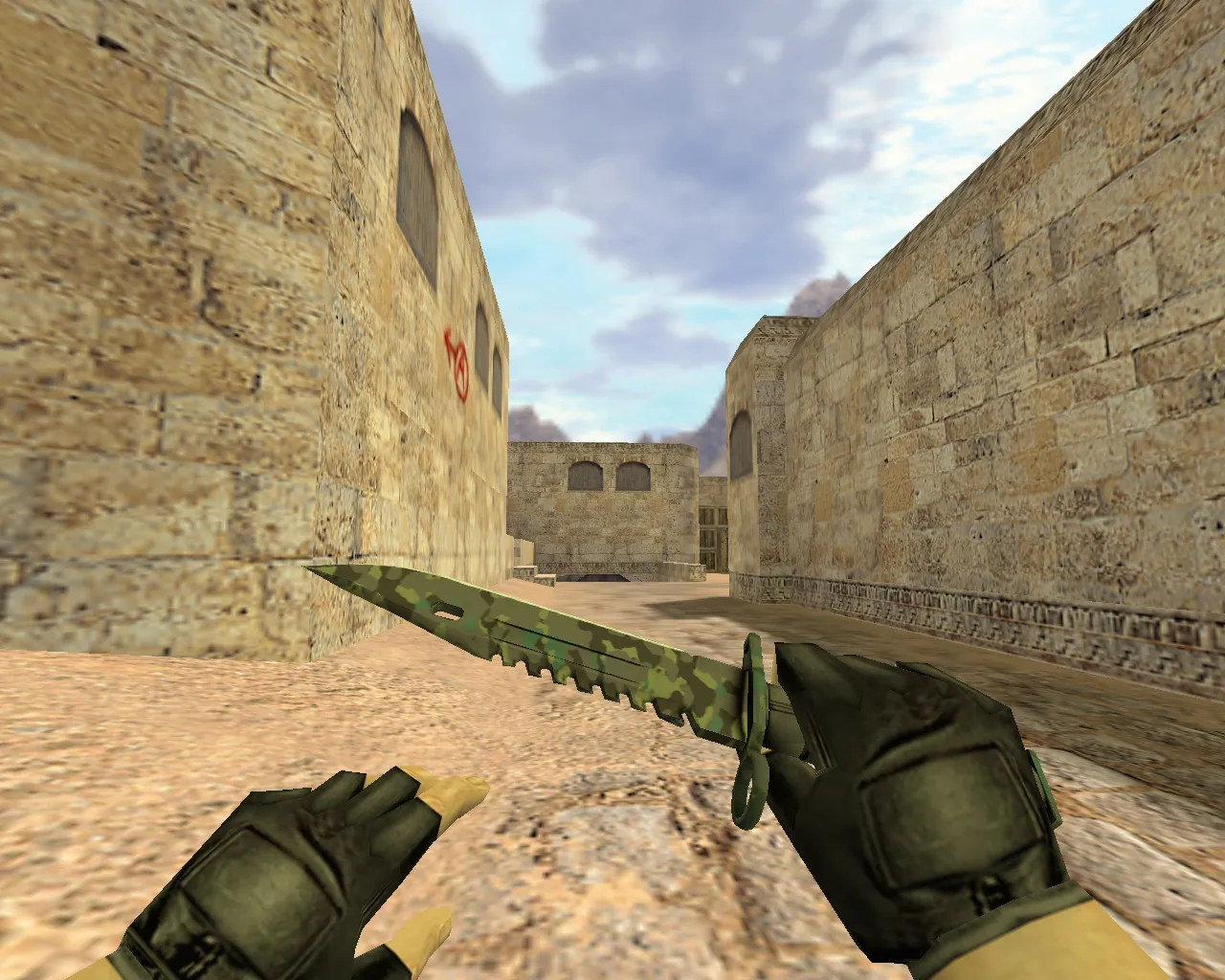Скачать Модель ножа «Штык-нож М9 Северный лес» v_knife_m9 для CS 1.6: звуки, анимация осмотра и текстуры - Скриншот
