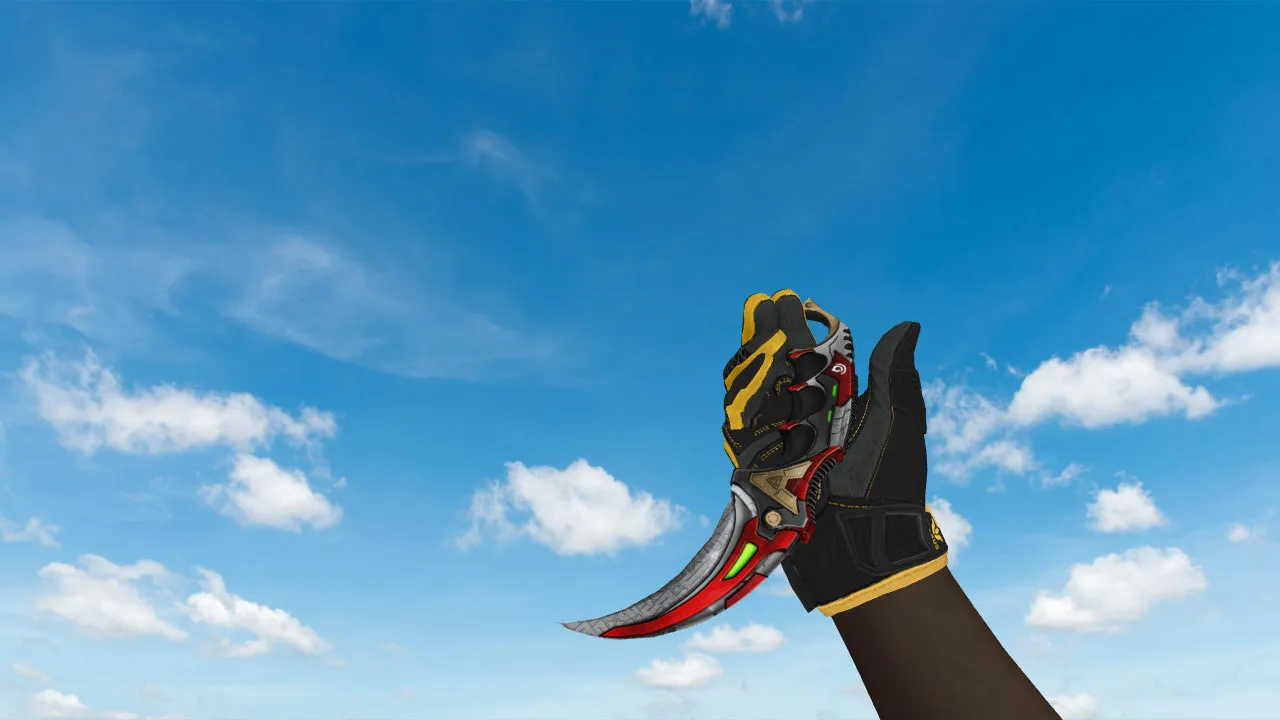 Скачать Модель ножа Karambit Cyberium для CS 1.6: v_ и w_ модели, звуки, анимация осмотра, нормальные текстуры - Скриншот