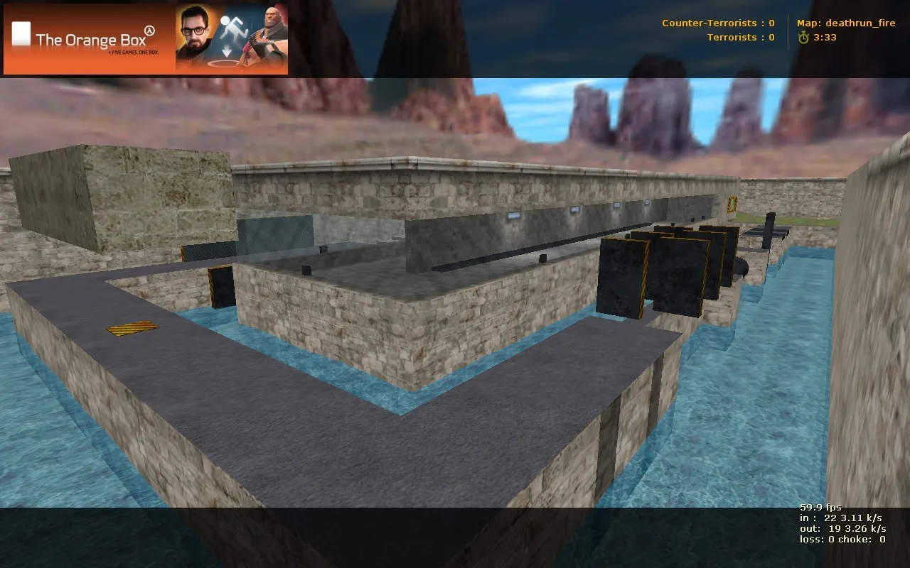 Скачать deathrun_fire для CS 1.6: карта deathrun, ловушки и раунды, баланс сторон и точки для тактики - Скриншот