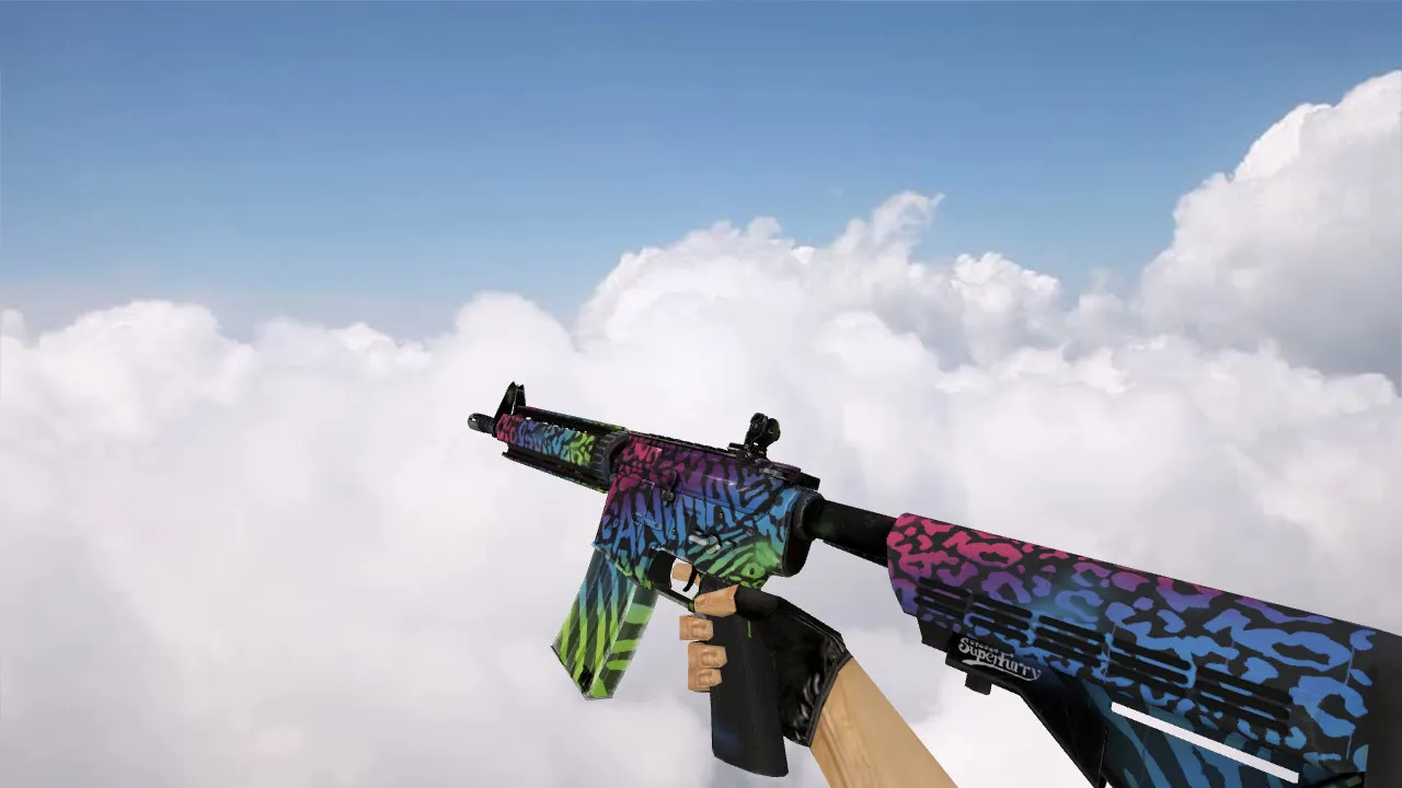 Скачать Модель M4A4 Superfurry v_m4a4, p_m4a4, w_m4a4 для CS 1.6: звуки, анимация осмотра, качество текстур - Скриншот