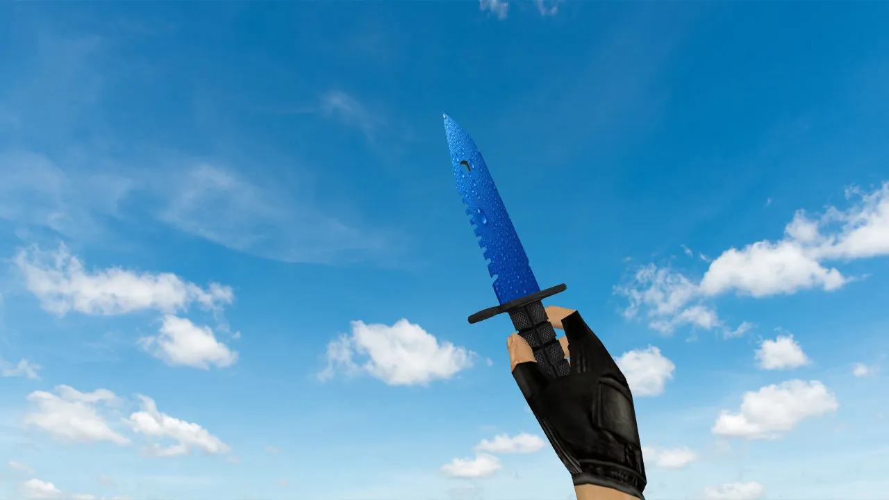 Скачать Модель ножа M9 Bayonet Water Drops v_ p_ w_ для CS 1.6: звуки, анимация осмотра, текстуры - Скриншот