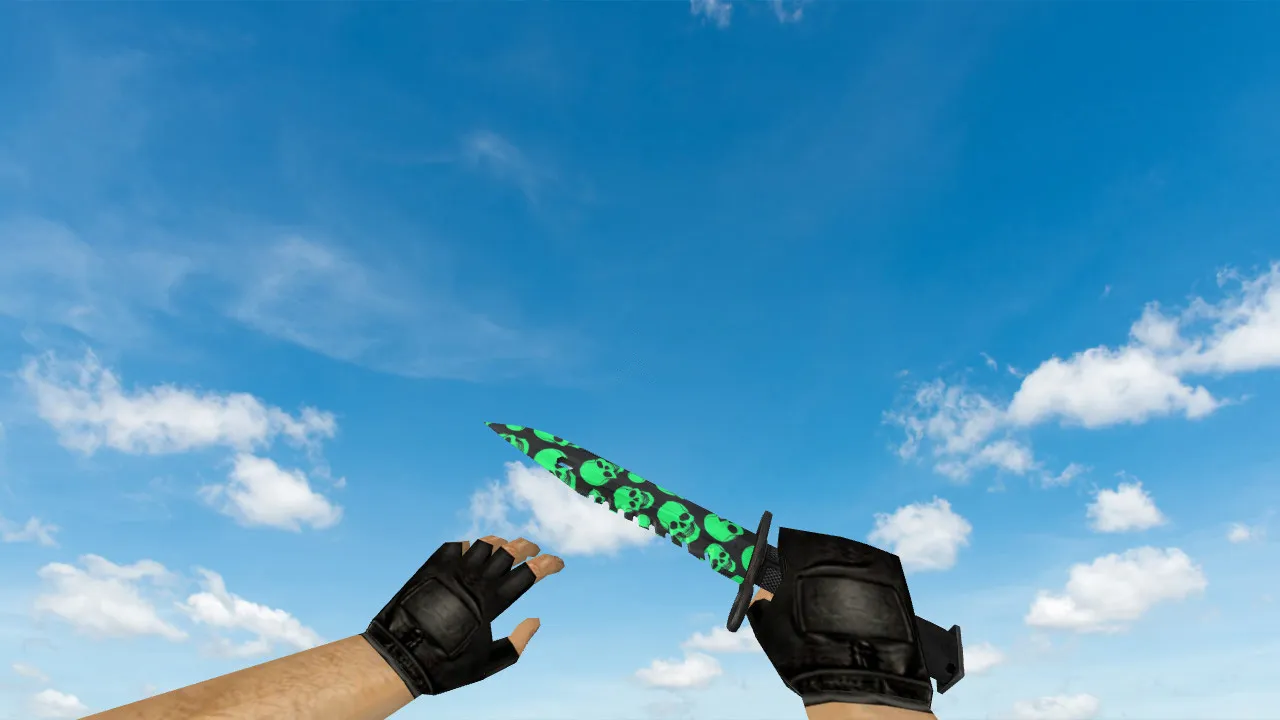 Скачать Модель ножа «M9 Bayonet Skull Pattern» для CS 1.6: v_, p_, w_ модели, звуки, анимация осмотра и текстуры - Скриншот