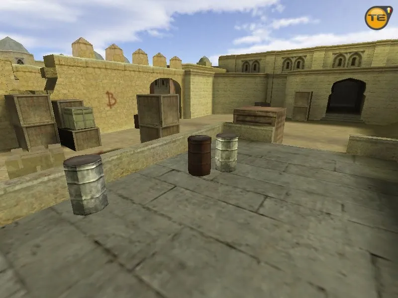 Скачать Карта «css_dust2» для CS 1.6: баланс сторон, тактика на A/B, .nav для ботов, оптимизация wpoly/epoly - Скриншот