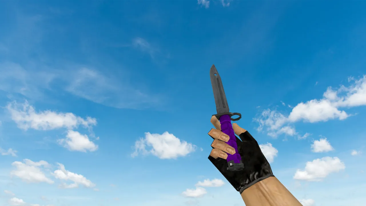 Скачать Модель «Штык-нож Ультрафиолет» v_knife_ultraviolet для CS 1.6: p_, w_ модели, звук и анимация осмотра - Скриншот