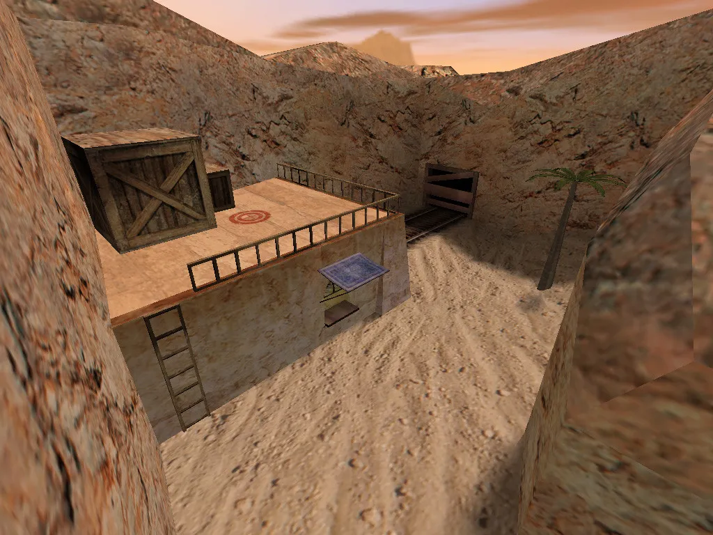 Скачать Карта de_desertmine для CS 1.6: баланс сторон, точки, .nav для ботов и оптимизация wpoly/epoly - Скриншот