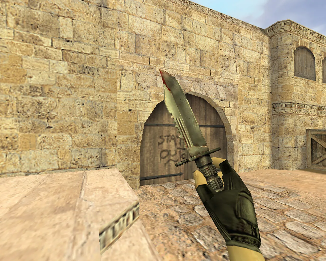 Скачать Модель «Кровавый нож М9» v_ нож для CS 1.6: p_ и w_ файлы, звуки, анимация осмотра, качество текстур - Скриншот