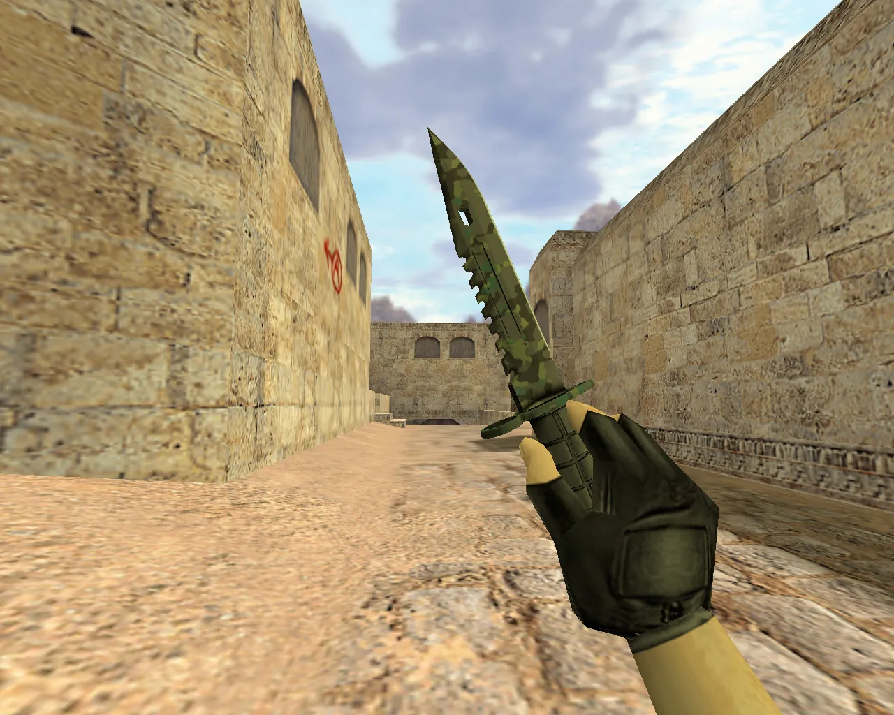 Скачать Модель ножа «Штык-нож М9 Северный лес» v_knife_m9 для CS 1.6: звуки, анимация осмотра и текстуры - Скриншот