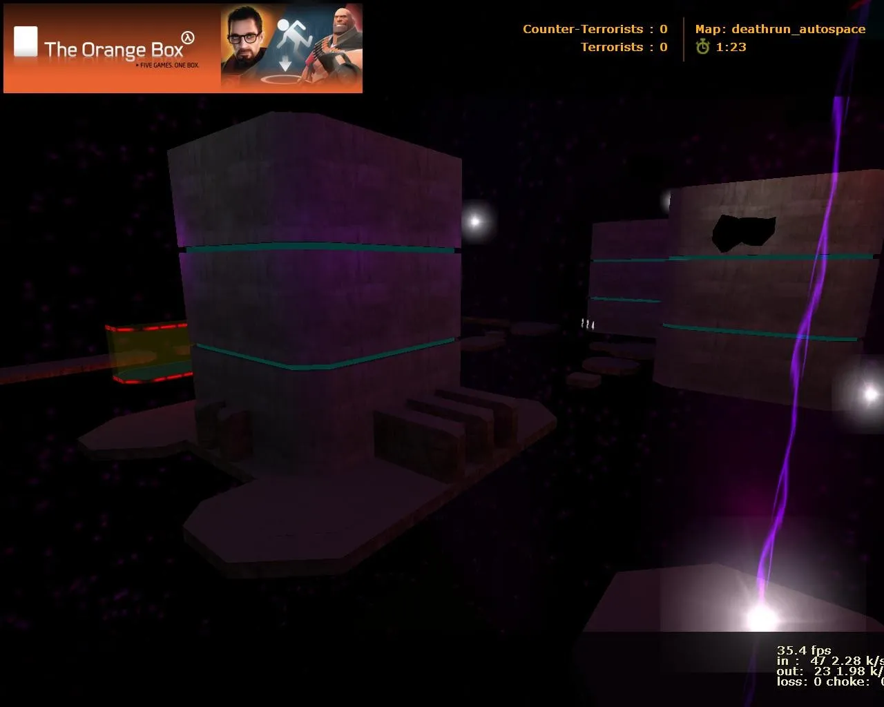 Скачать deathrun_autospace_beta1 для CS 1.6: карта deathrun, точки, боты (.nav), оптимизация wpoly/epoly - Скриншот