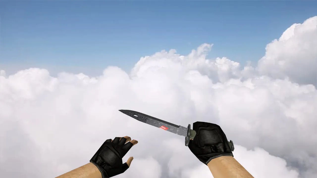 Скачать Модель ножа Bayonet Dystopia для CS 1.6: v_ и p_ модели, звуки, анимация осмотра, текстуры, сборка без ошибок - Скриншот
