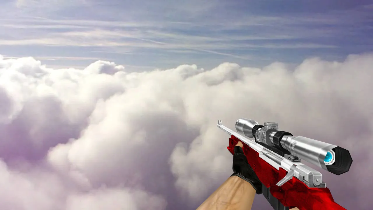 Скачать Модель Default AWP Silver Red Camo для CS 1.6 без вирусов и рекламы - Скриншот