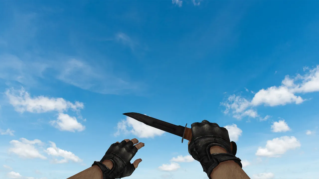 Модель ножа v_ Ka-Bar on CSGO anims для CS 1.6: p_ w_ модели, звуки, анимация осмотра и текстуры — скриншот 3