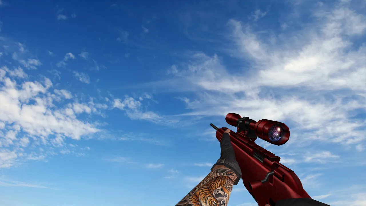 Пак моделей оружия «Red Weapons With Tattoo» для CS 1.6: v_, p_, w_ модели, звуки и анимация осмотра — скриншот 7