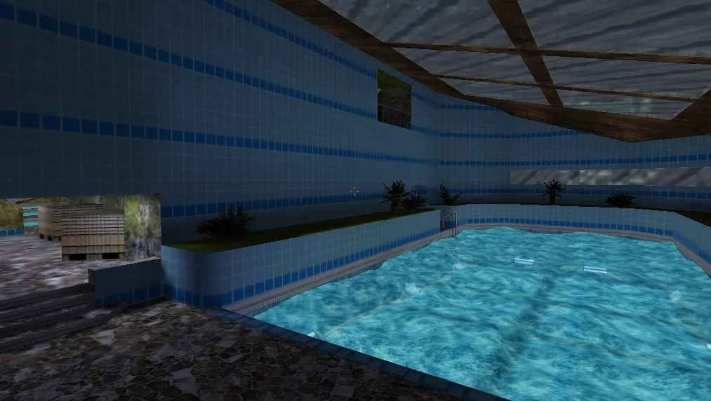 Скачать Карта de_indoorpool для CS 1.6: Тактические преимущества и особенности - Скриншот