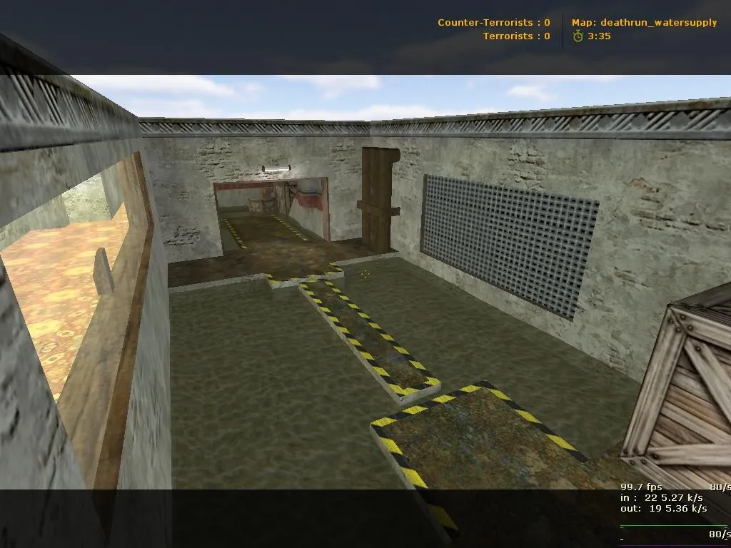 deathrun_watersupply — карта для CS 1.6: тайминги, ловушки, баланс сторон и .nav для ботов — скриншот 6