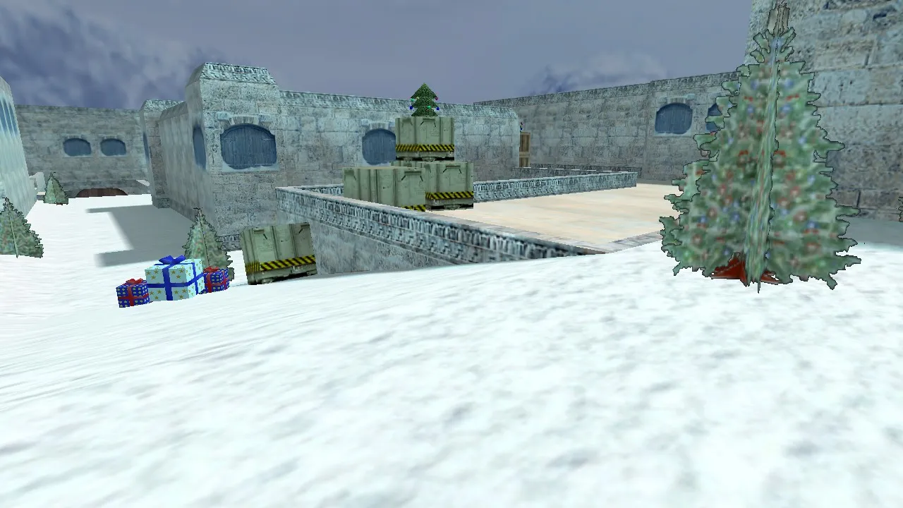 Скачать de_dust2_christmas карта для CS 1.6: баланс сторон, точки, .nav для ботов и оптимизация wpoly/epoly - Скриншот