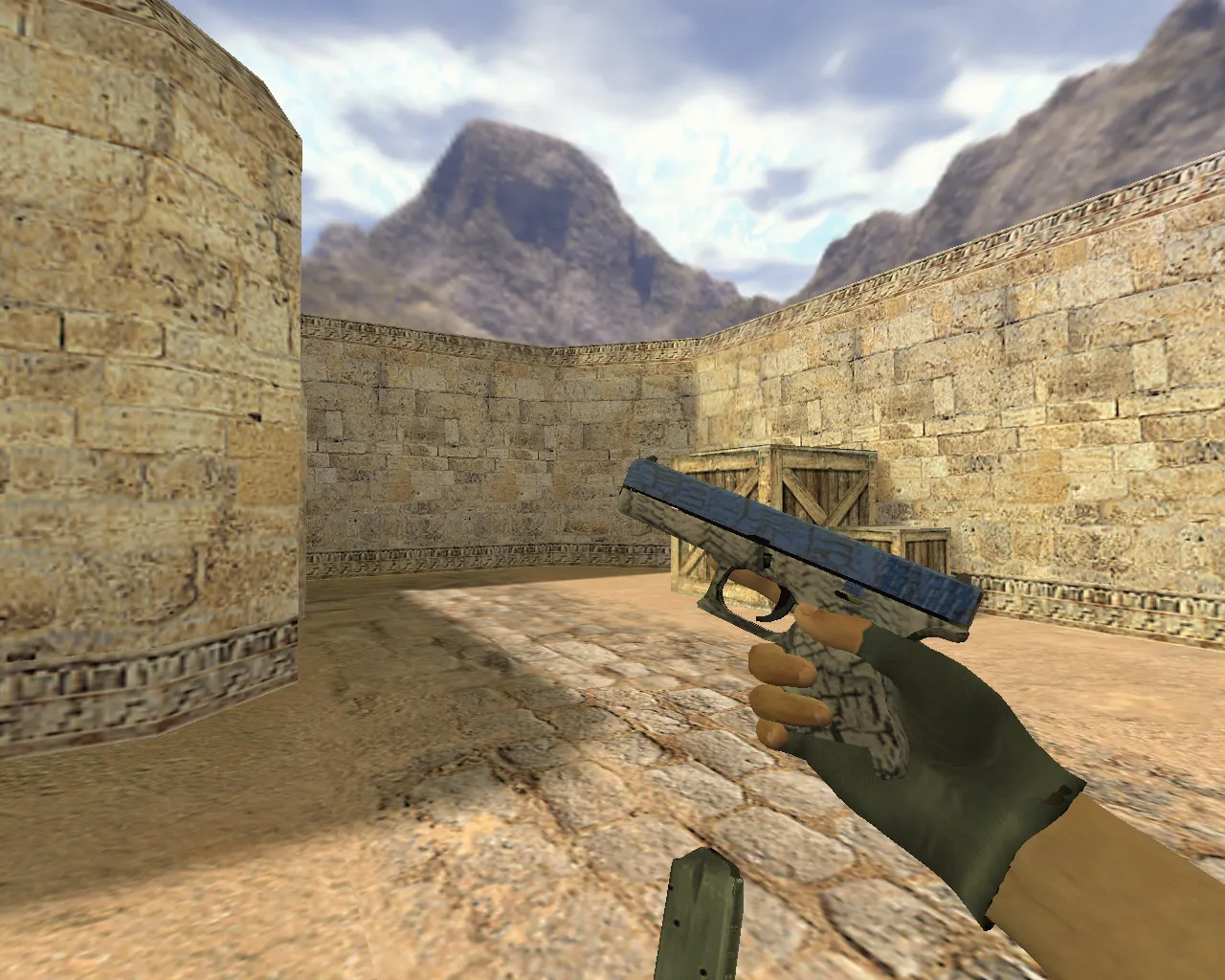 Скачать Модель Glock Синяя трещина для CS 1.6 — Оружие с уникальным дизайном - Скриншот