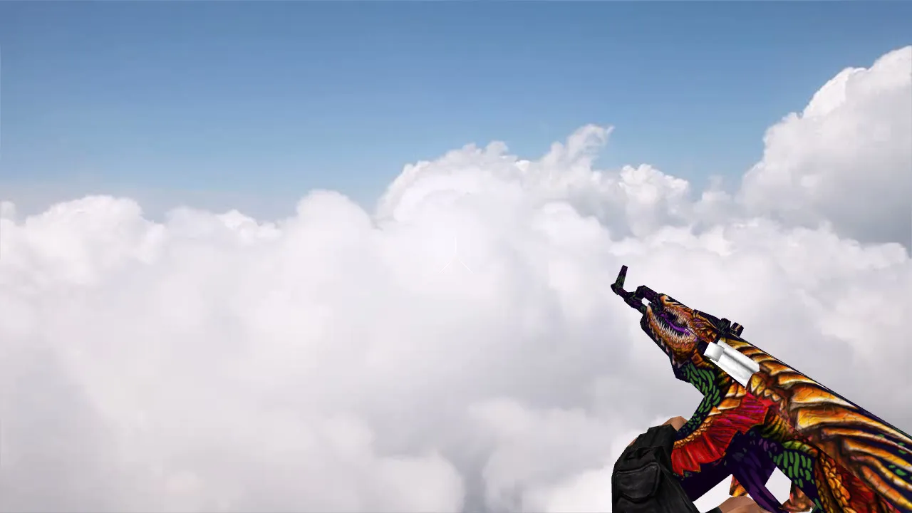 Скачать Модель Default AK-47 UFO v_ и p_ для CS 1.6: звуки, анимация осмотра, текстуры и четкий вид в игре - Скриншот