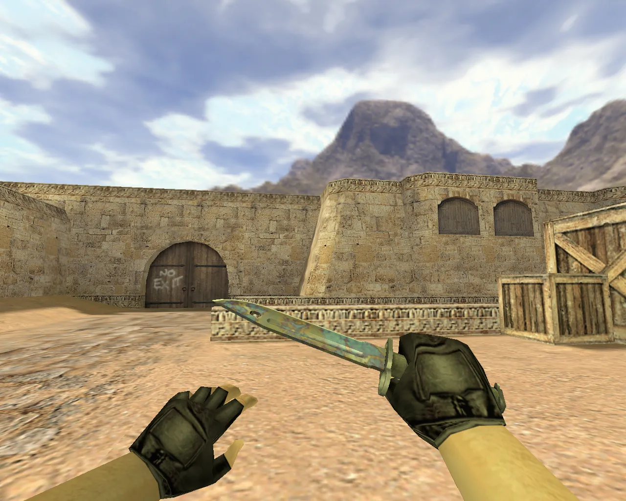 Скачать Модель ножа «Штык-нож Поверхностная закалка» v_knife_p, p_knife_p, w_knife_p для CS 1.6: звуки, анимации осмотра, текстуры - Скриншот