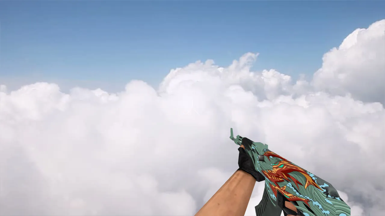 Скачать Модель v_ и p_ Default AK-47 Aquamarine Revenge для CS 1.6: звуки, анимация осмотра, текстуры - Скриншот