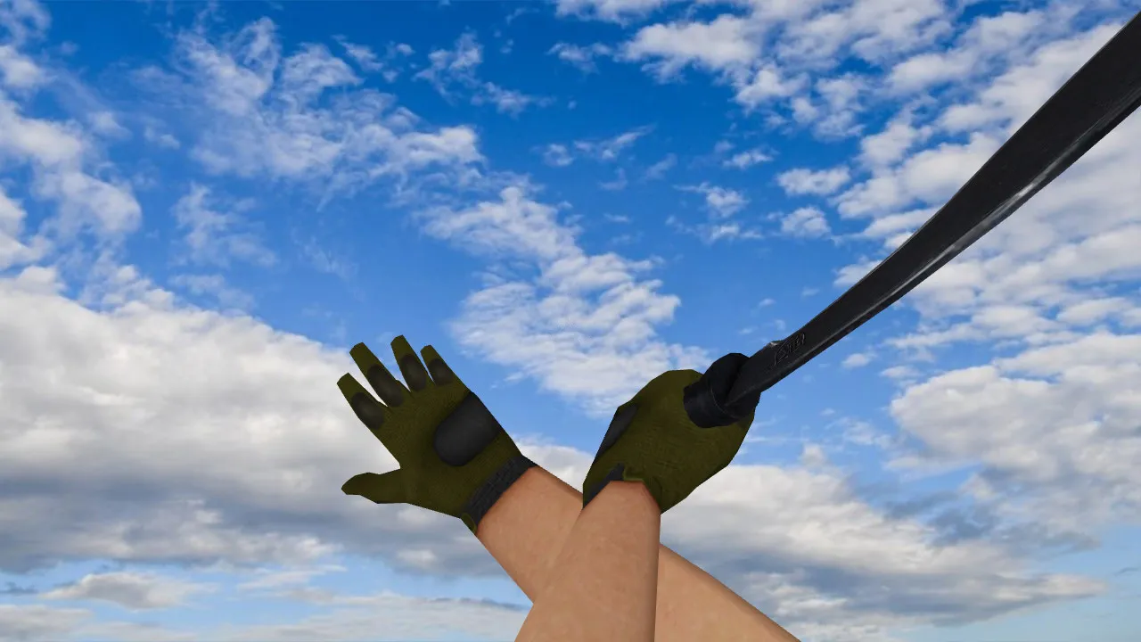 Скачать Модель ножа «Kukri on KOS-like Animations» для CS 1.6: v_ и p_ модели, звуки, анимация осмотра, текстуры - Скриншот
