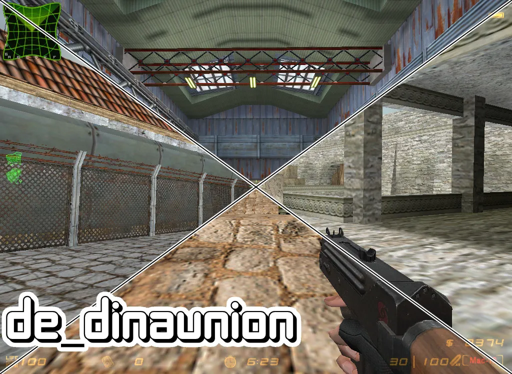 de_dinaunion для CS 1.6: точки, маршруты за CT/T, .nav для ботов и баланс по раундам — скриншот 6