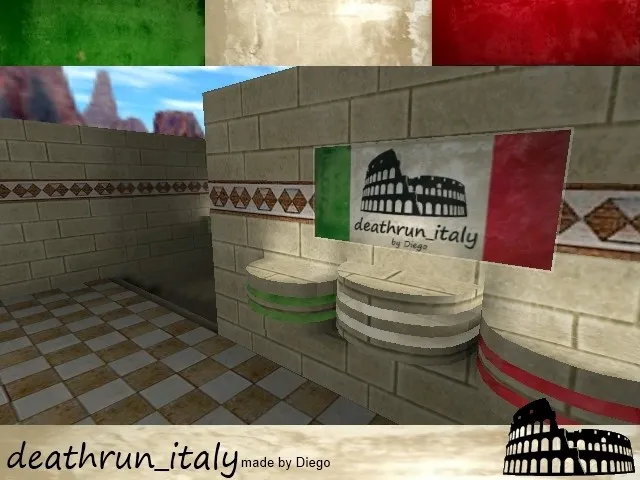 Скачать deathrun_italy для CS 1.6: тактика за CT и TR, точки, .nav для ботов, оптимизация карты - Скриншот
