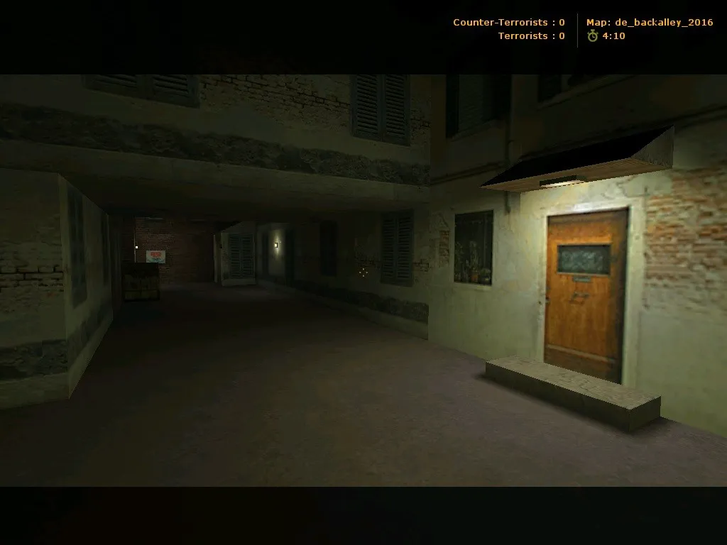 Скачать de_backalley_2016 — карта для CS 1.6: тактика на плэнт и ротации, .nav для ботов, оптимизация wpoly/epoly - Скриншот