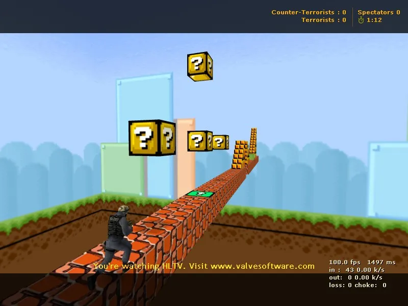 Скачать deathrun_taringacs_fourgames для CS 1.6: карта deathrun, точки, боты (.nav), оптимизация wpoly/epoly - Скриншот