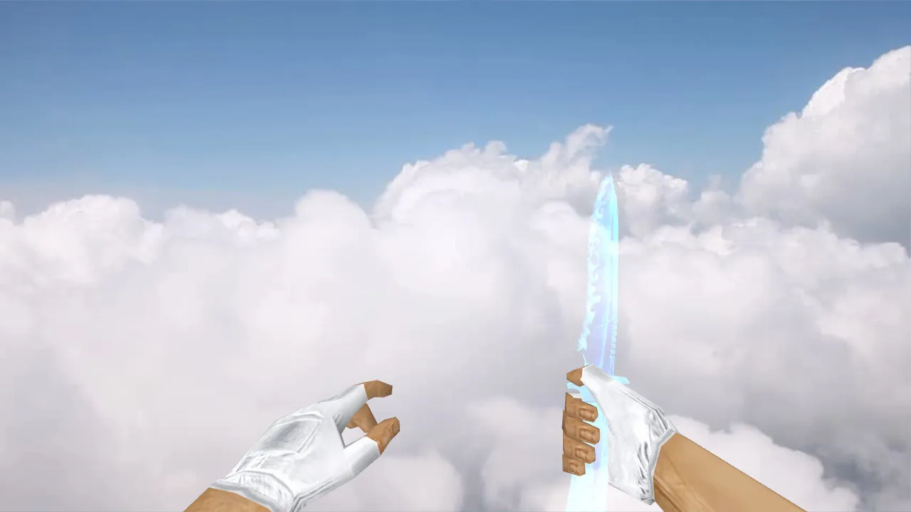 Скачать Модель ножа «Frozen» v_knife для CS 1.6: p_ и w_ версии, звуки, анимация осмотра - Скриншот
