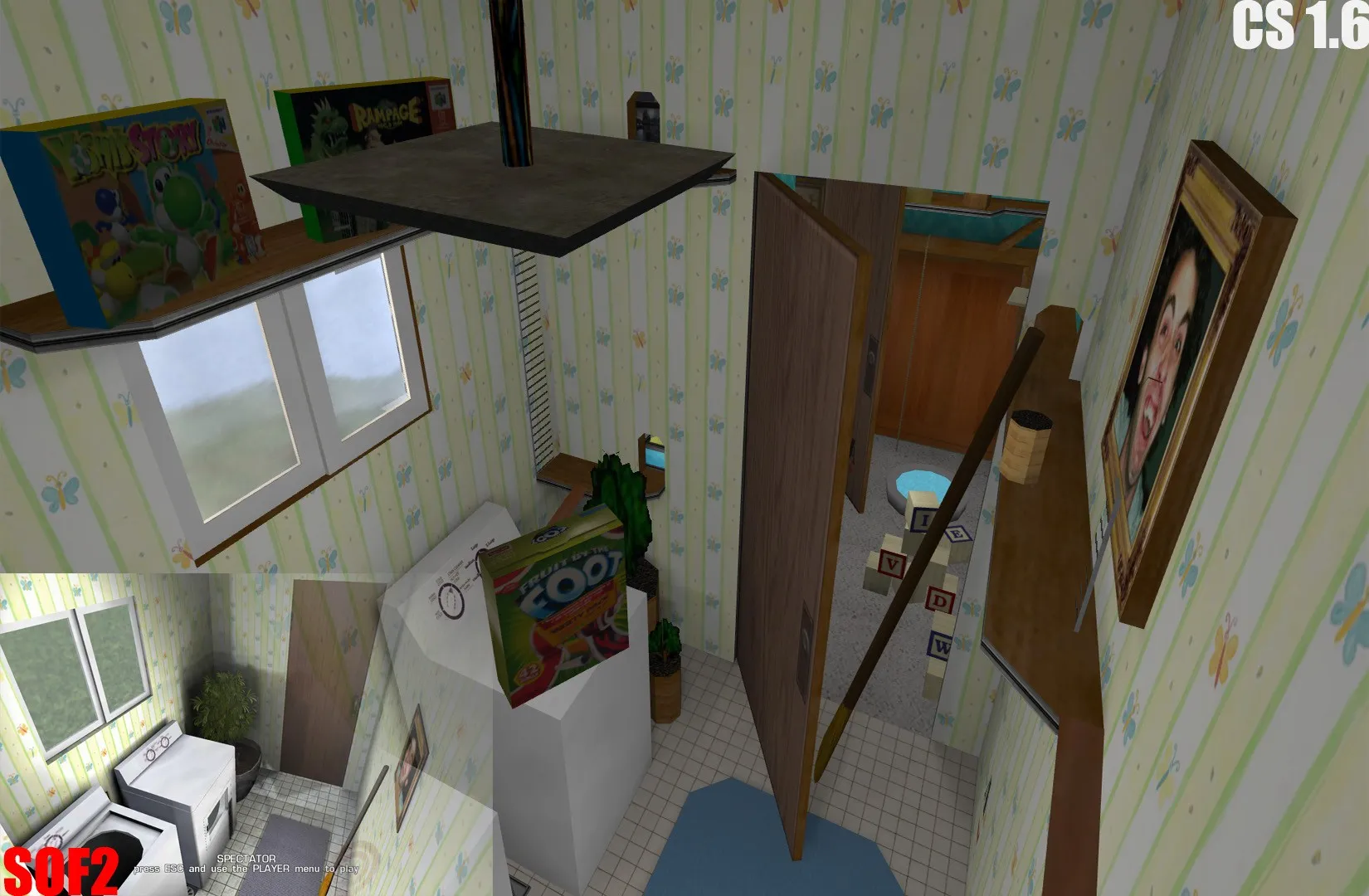 Скачать de_bigfreakinhouse_beta2 для CS 1.6 — тактики, точки, .nav и оптимизация карты - Скриншот