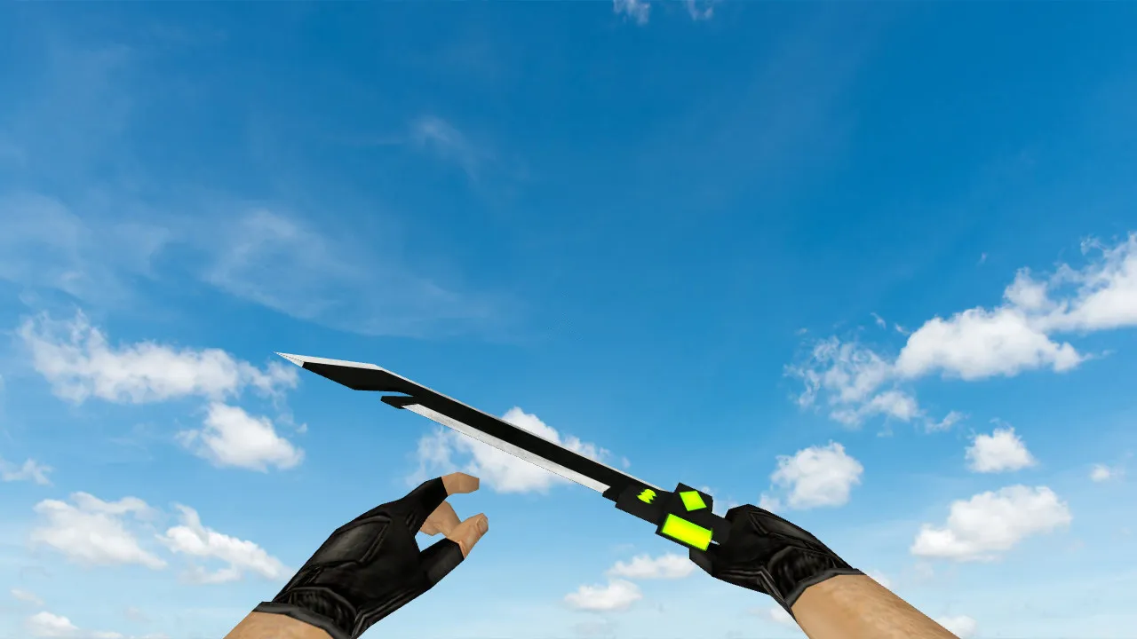 Модель ножа Lumine v_knife для CS 1.6: звуки, анимация осмотра, текстуры, установка без вирусов — скриншот 1