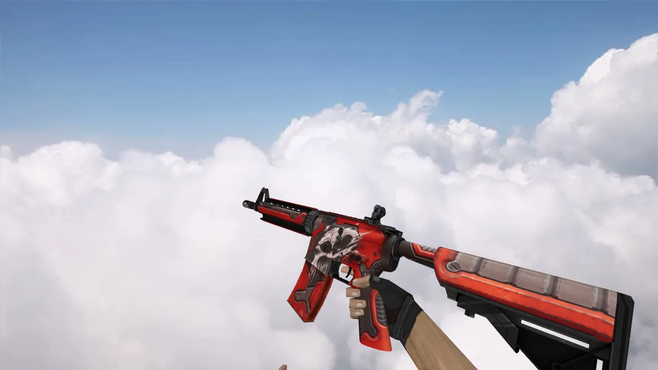 Модель M4A4 War Red v_ p_ w_ для CS 1.6: звуки, анимация осмотра, текстуры и настройка — скриншот 1