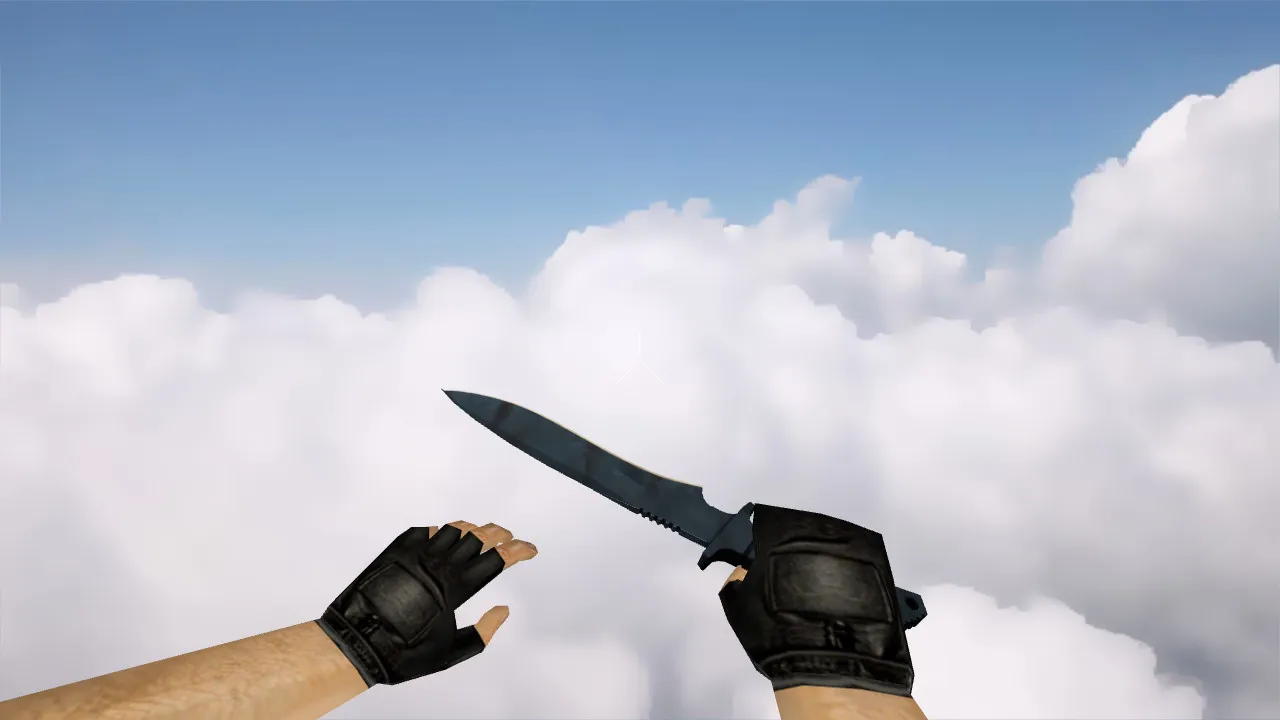 Скачать Модель ножа v_knife | p_knife | w_knife «Классический нож, Вороненая сталь» для CS 1.6 - Скриншот