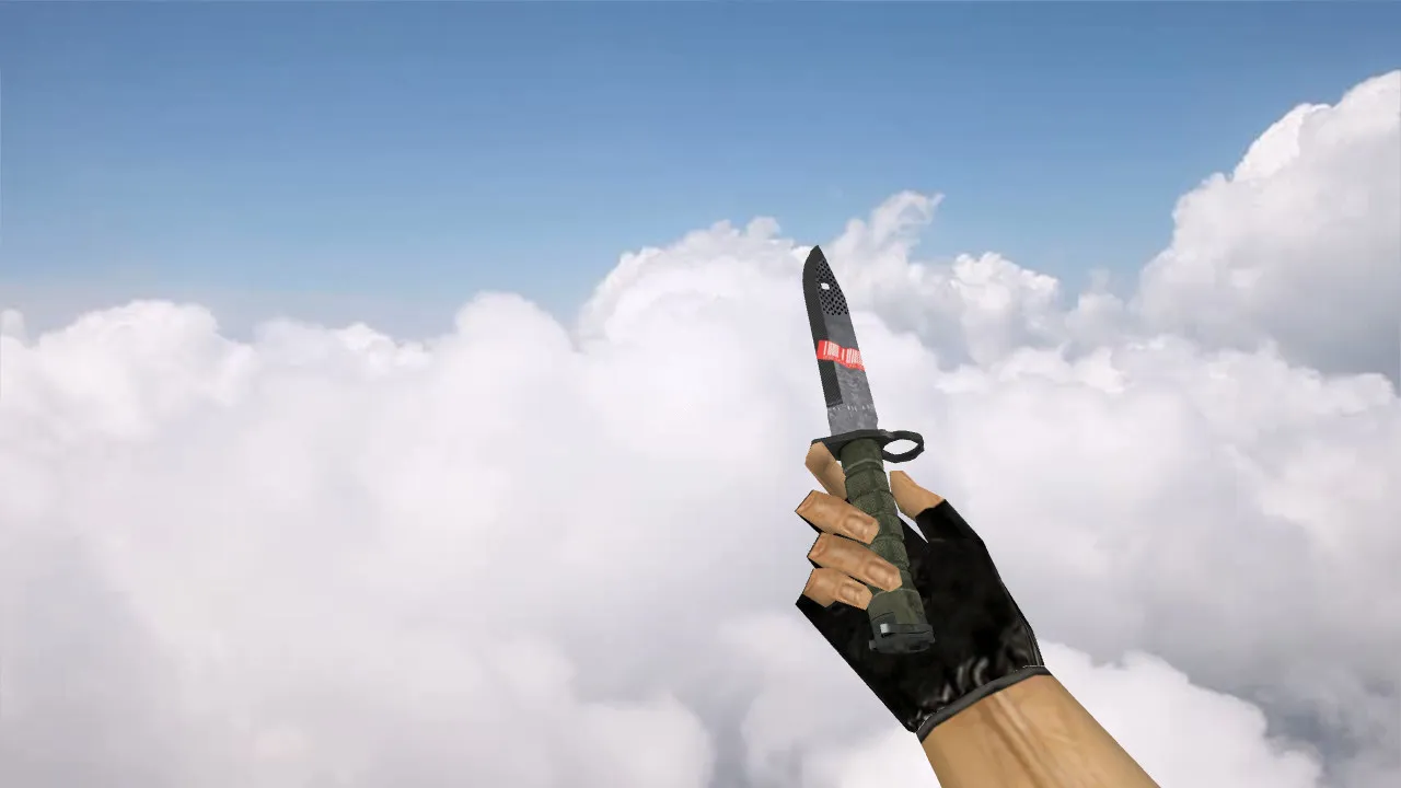 Скачать Модель ножа Bayonet Dystopia для CS 1.6: v_ и p_ модели, звуки, анимация осмотра, текстуры, сборка без ошибок - Скриншот