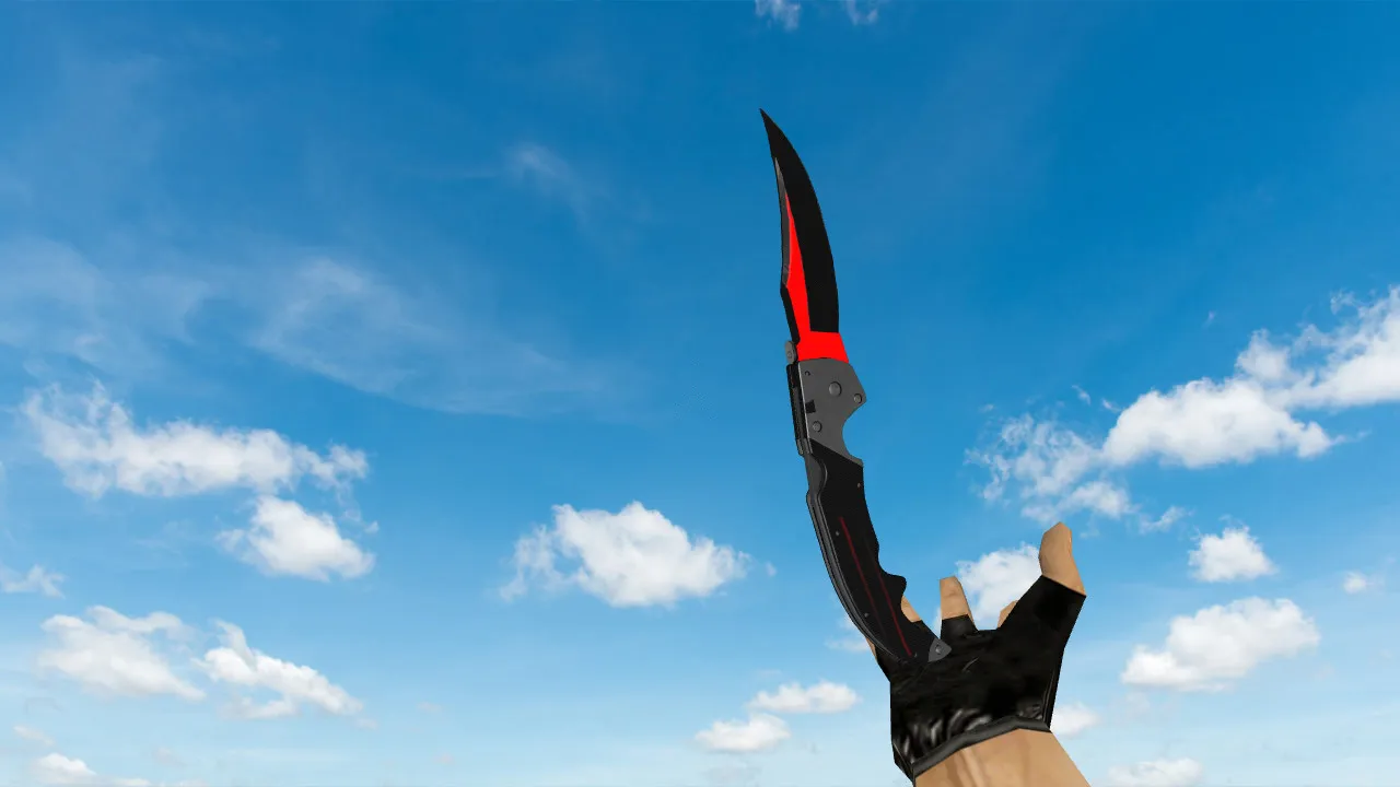 Скачать Модель ножа v_knife_falchion_redline для CS 1.6: p_ и w_ модели, звук, анимация осмотра, текстуры - Скриншот