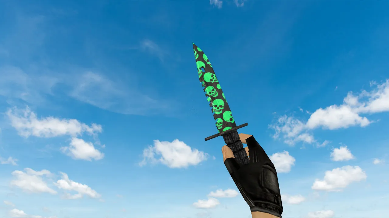Скачать Модель ножа «M9 Bayonet Skull Pattern» для CS 1.6: v_, p_, w_ модели, звуки, анимация осмотра и текстуры - Скриншот