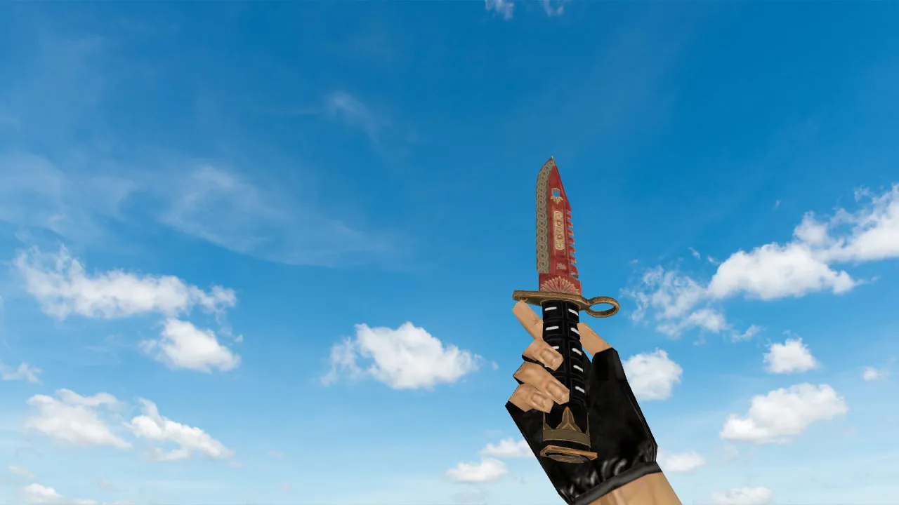 Скачать Модель ножа v_knife для CS 1.6 «M9 Bayonet Kyoto» — звуки, анимация осмотра, качество текстур - Скриншот