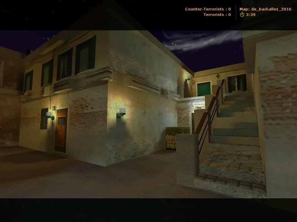 Скачать de_backalley_2016 — карта для CS 1.6: тактика на плэнт и ротации, .nav для ботов, оптимизация wpoly/epoly - Скриншот