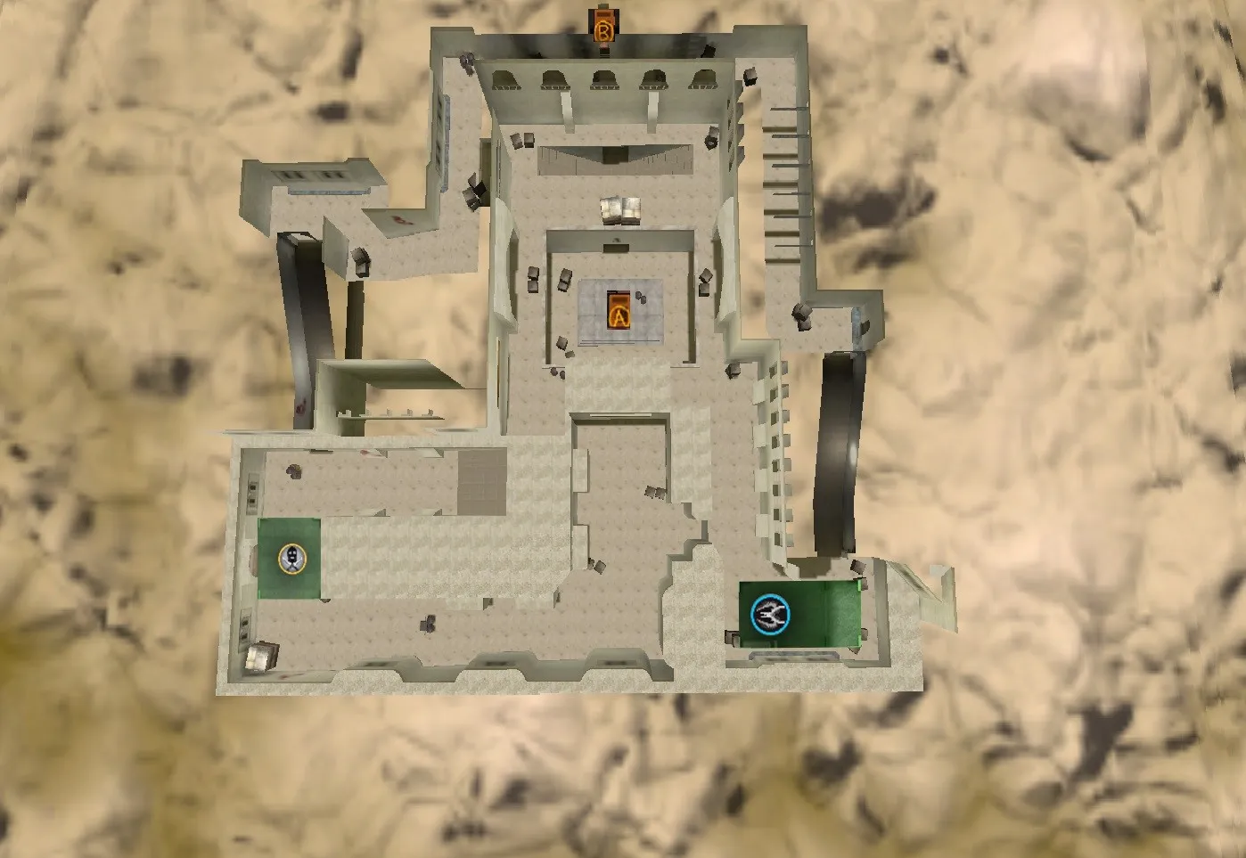 Карта de_anarchy_csgo для CS 1.6: баланс сторон, точки, .nav для ботов и оптимизация wpoly/epoly — скриншот 7