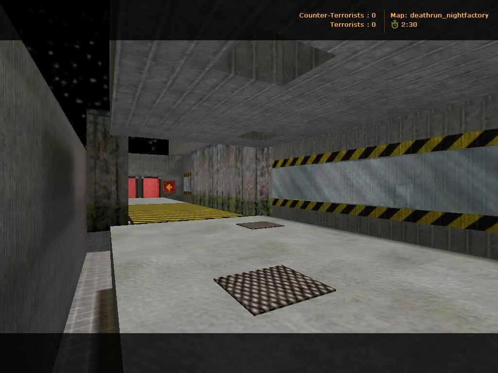 Скачать deathrun_nightfactory для CS 1.6: карта с ловушками, точками и .nav для ботов - Скриншот
