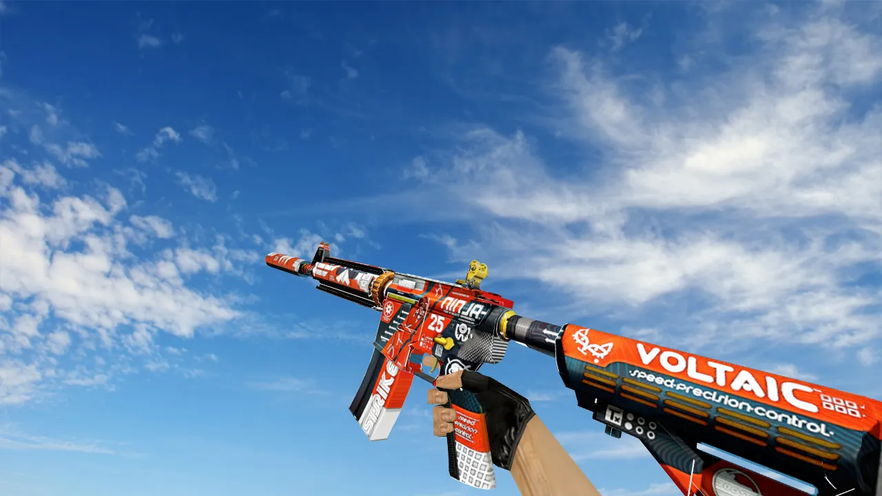 Скачать Модель M4A1 для CS 1.6: v_m4a4, p_m4a4 и w_m4a4 «Кровавый спорт» — звуки, анимация осмотра, текстуры - Скриншот