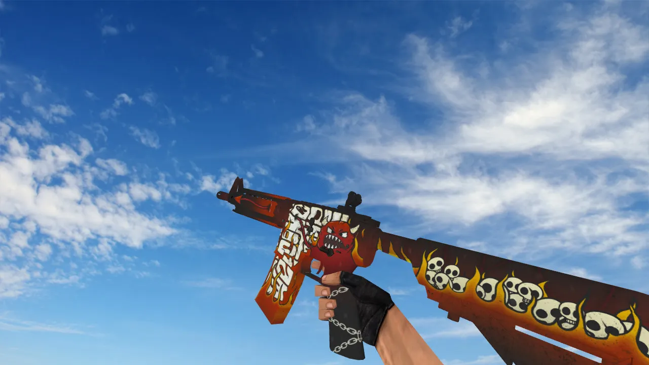 Скачать v_m4a1 пламя: модель M4A4 «Адское пламя» для CS 1.6 (звуки, анимация осмотра, текстуры) - Скриншот
