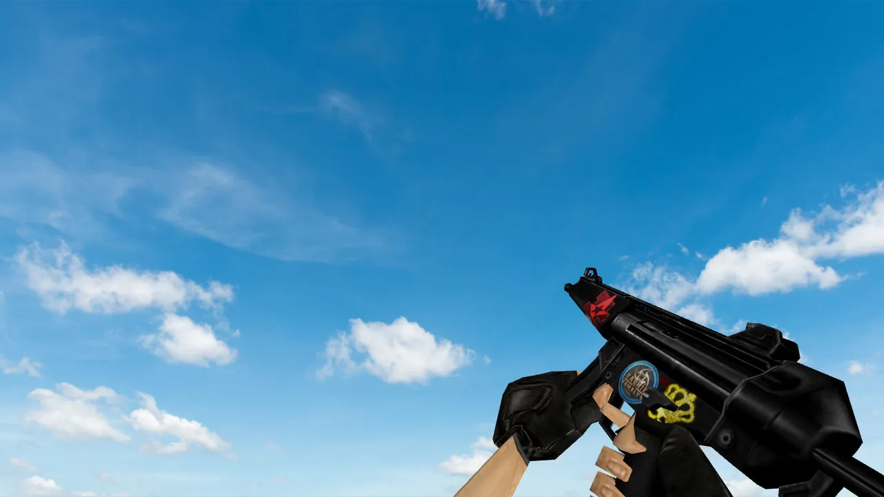 Скачать Модель «Default MP5 w/ stickers» для CS 1.6 - Качественные текстуры и анимация - Скриншот