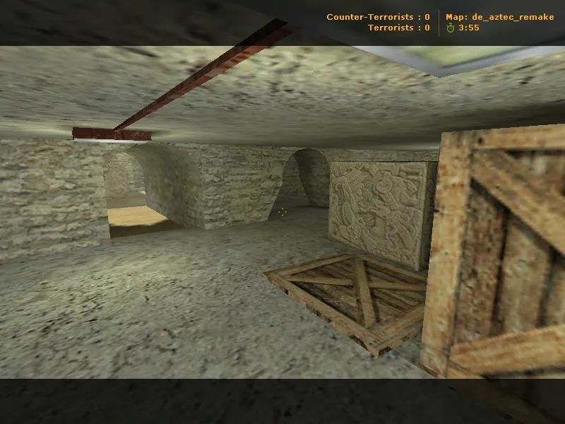 Скачать de_aztec_remake для CS 1.6: баланс сторон, точки, .nav для ботов и оптимизация wpoly/epoly - Скриншот