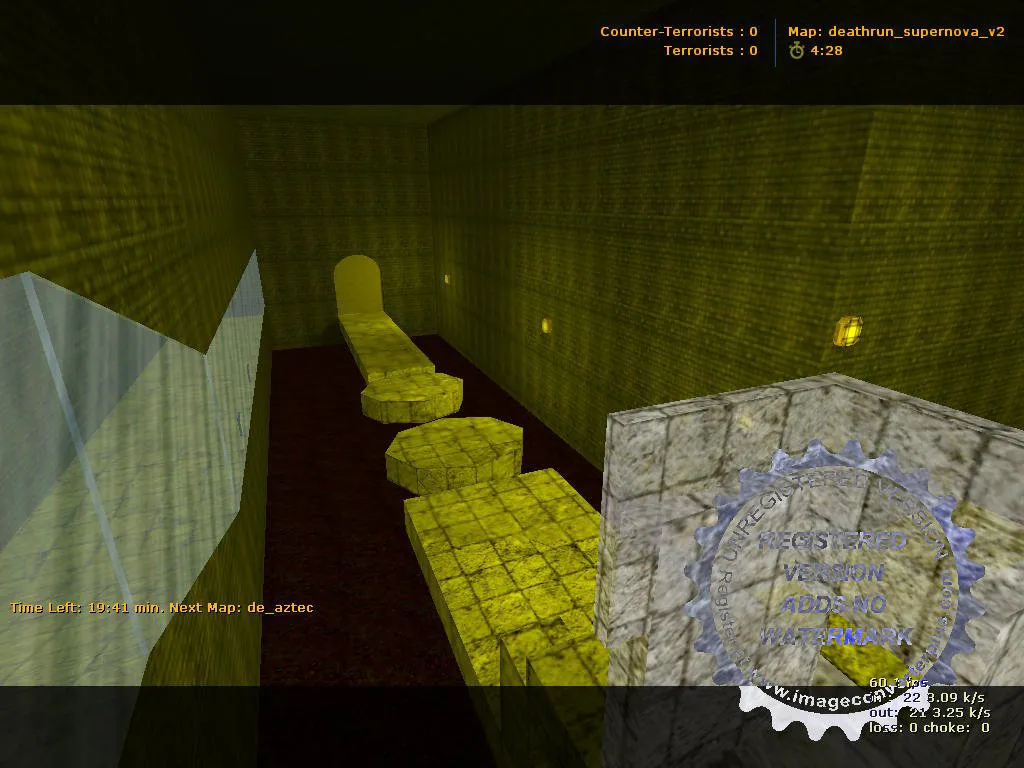 Скачать deathrun_supernova_v2 для CS 1.6: карта deathrun, раунды, ловушки, точки и оптимизация - Скриншот