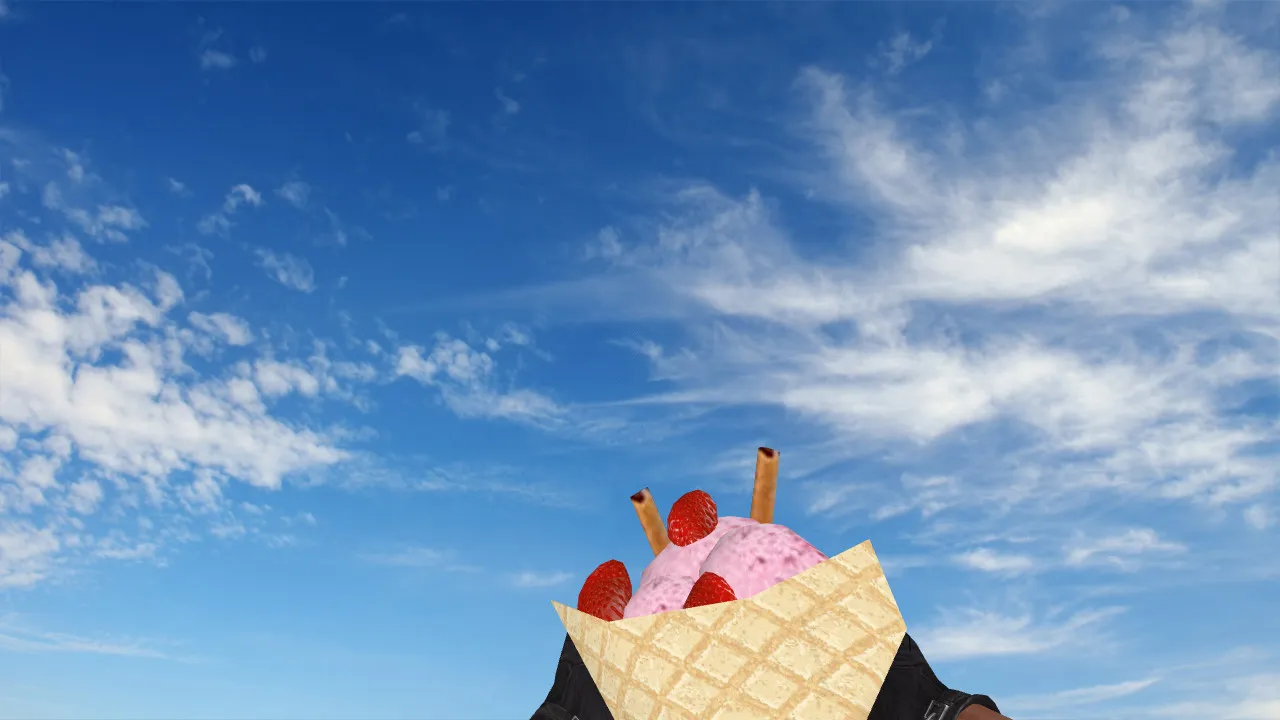 Скачать Модель «Ice Cream Grenade» v_ для CS 1.6: звуки, анимация осмотра, качество текстур и точная подача гранаты - Скриншот