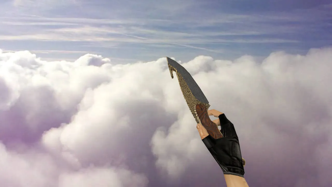 Скачать Модель ножа «Gut Knife Kila» (v_/p_/w_) для CS 1.6: текстуры, звук, анимация осмотра - Скриншот