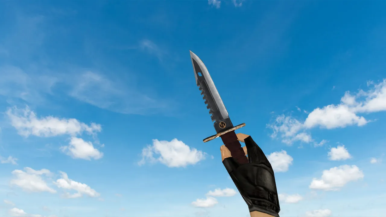 Скачать Модель ножа M9 Bayonet Cage N v_ для CS 1.6: p_ и w_ модели, звуки, анимация осмотра - Скриншот