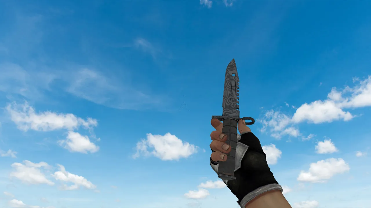 Скачать Модель ножа v_ и p_ «Штык-нож M9 Дамасская сталь» для CS 1.6: звуки и анимация осмотра - Скриншот
