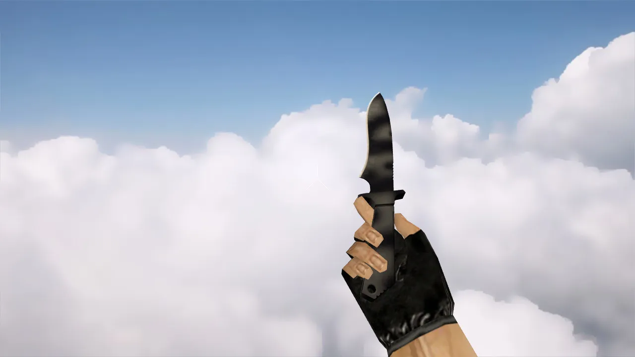 Скачать Модель ножа «Классический нож | Сажа» v_knife p_knife w_knife для CS 1.6: звуки, анимация осмотра и текстуры - Скриншот
